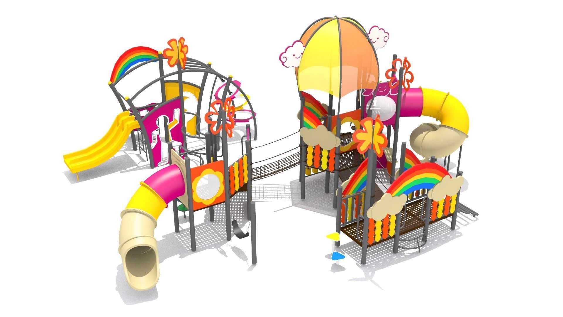 Rainbow Playground Low-poly 3D model_5