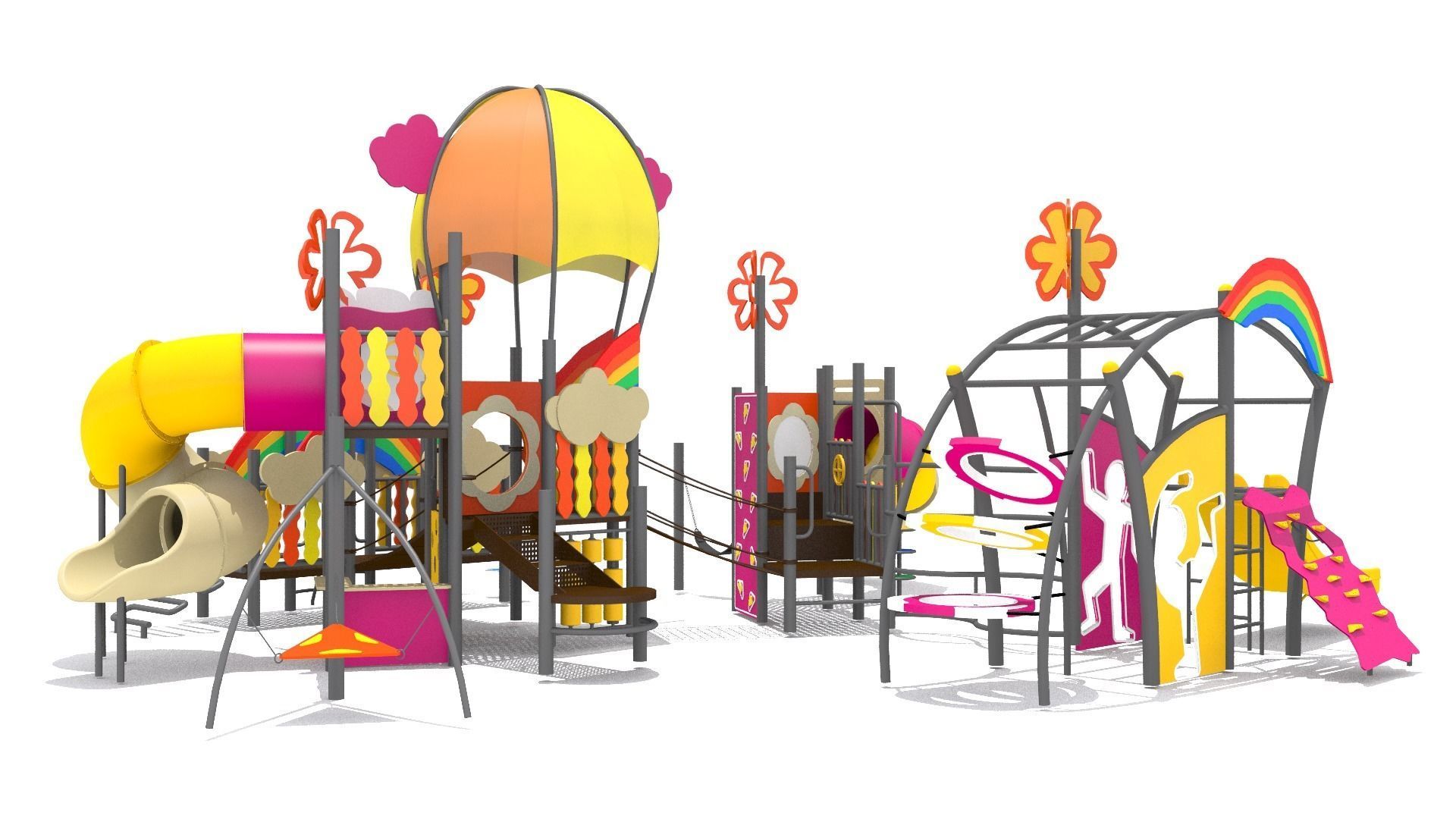 Rainbow Playground Low-poly 3D model_2