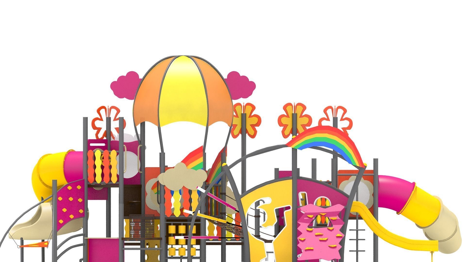 Rainbow Playground Low-poly 3D model_10
