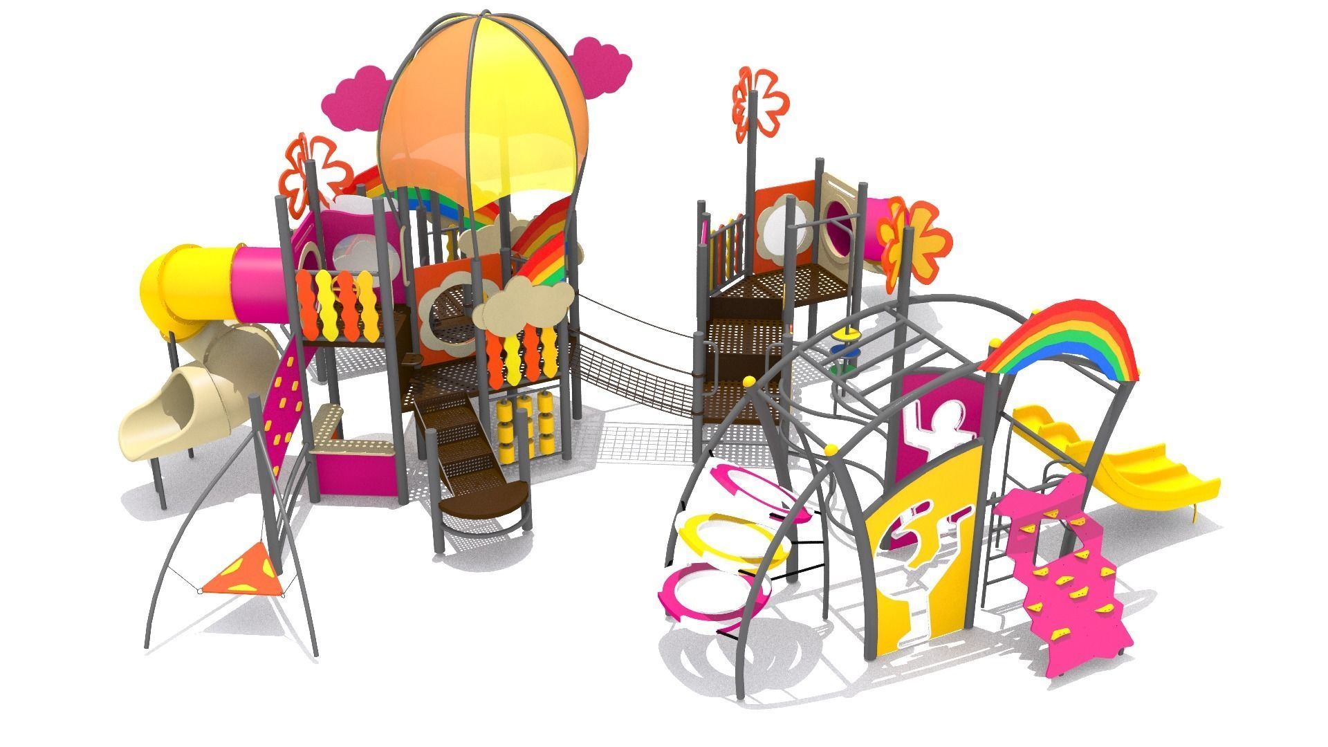 Rainbow Playground Low-poly 3D model_7