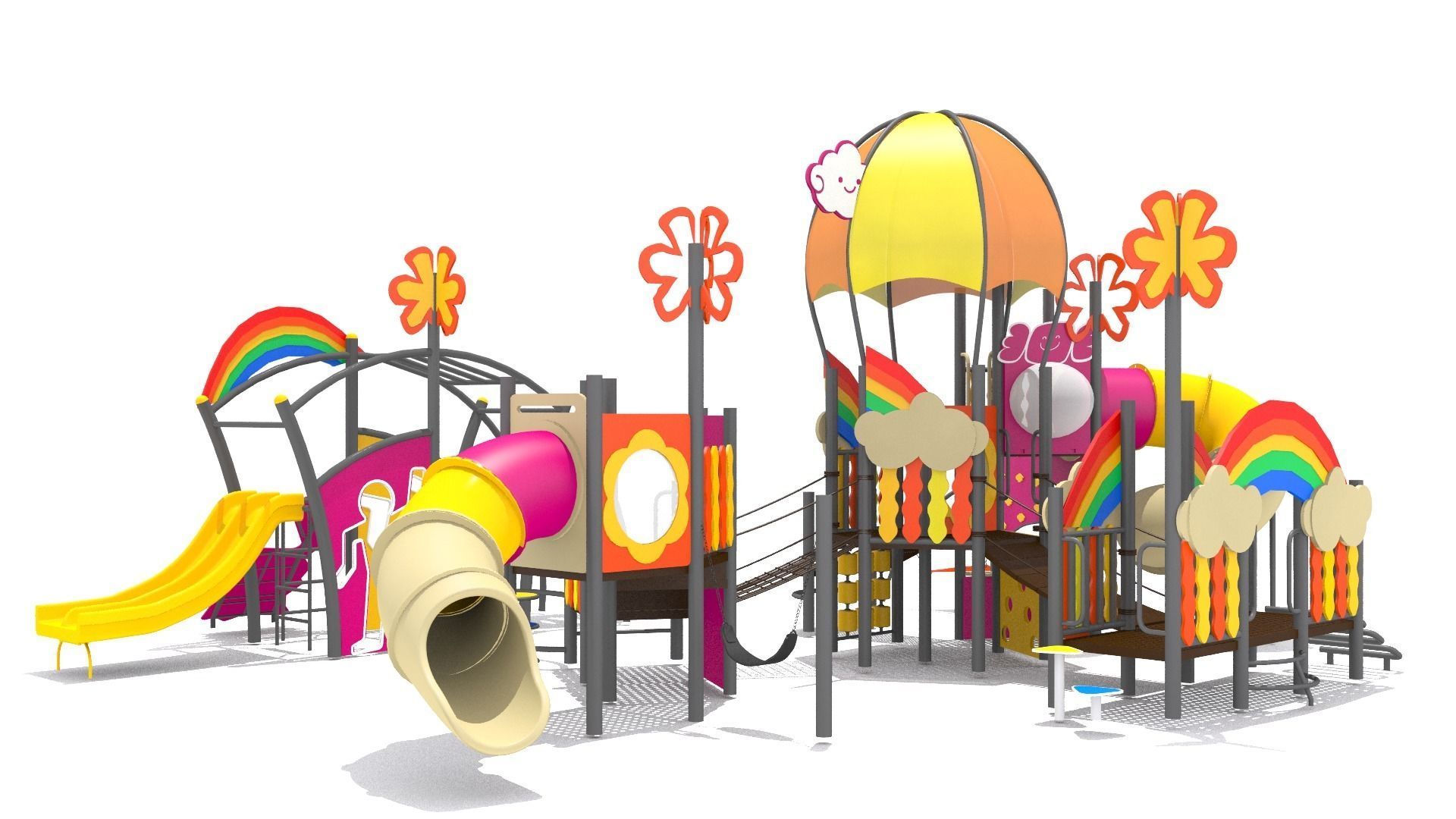 Rainbow Playground Low-poly 3D model_4