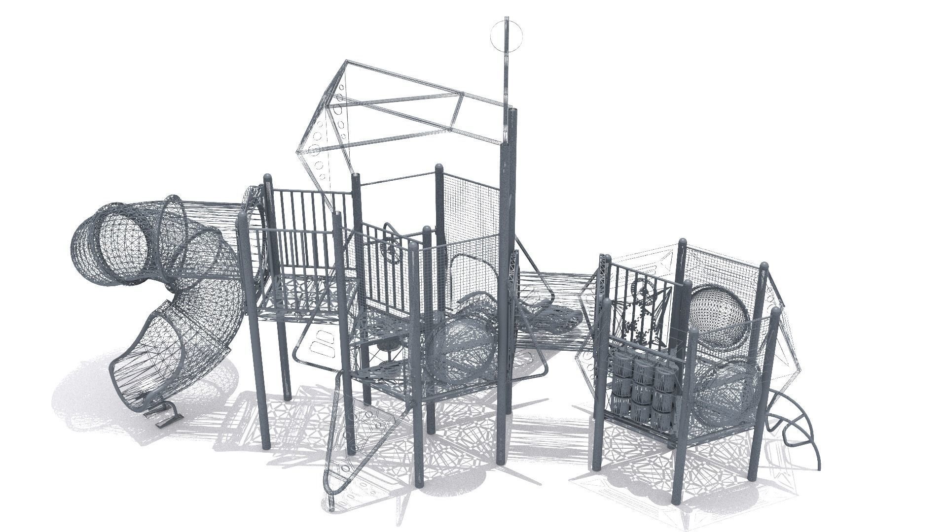 Ufo Playground Low-poly 3D model_9