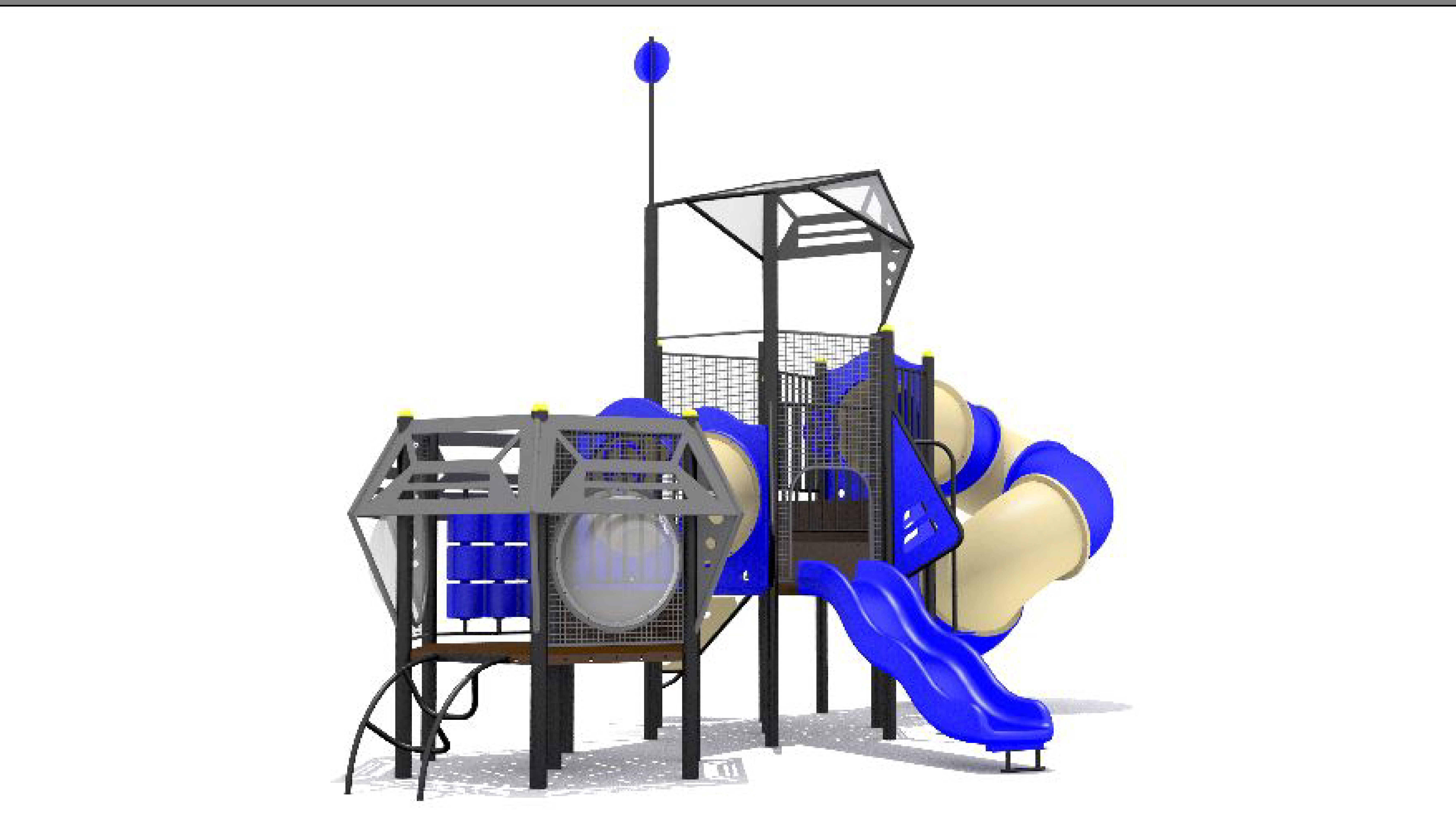 Ufo Playground Low-poly 3D model_4