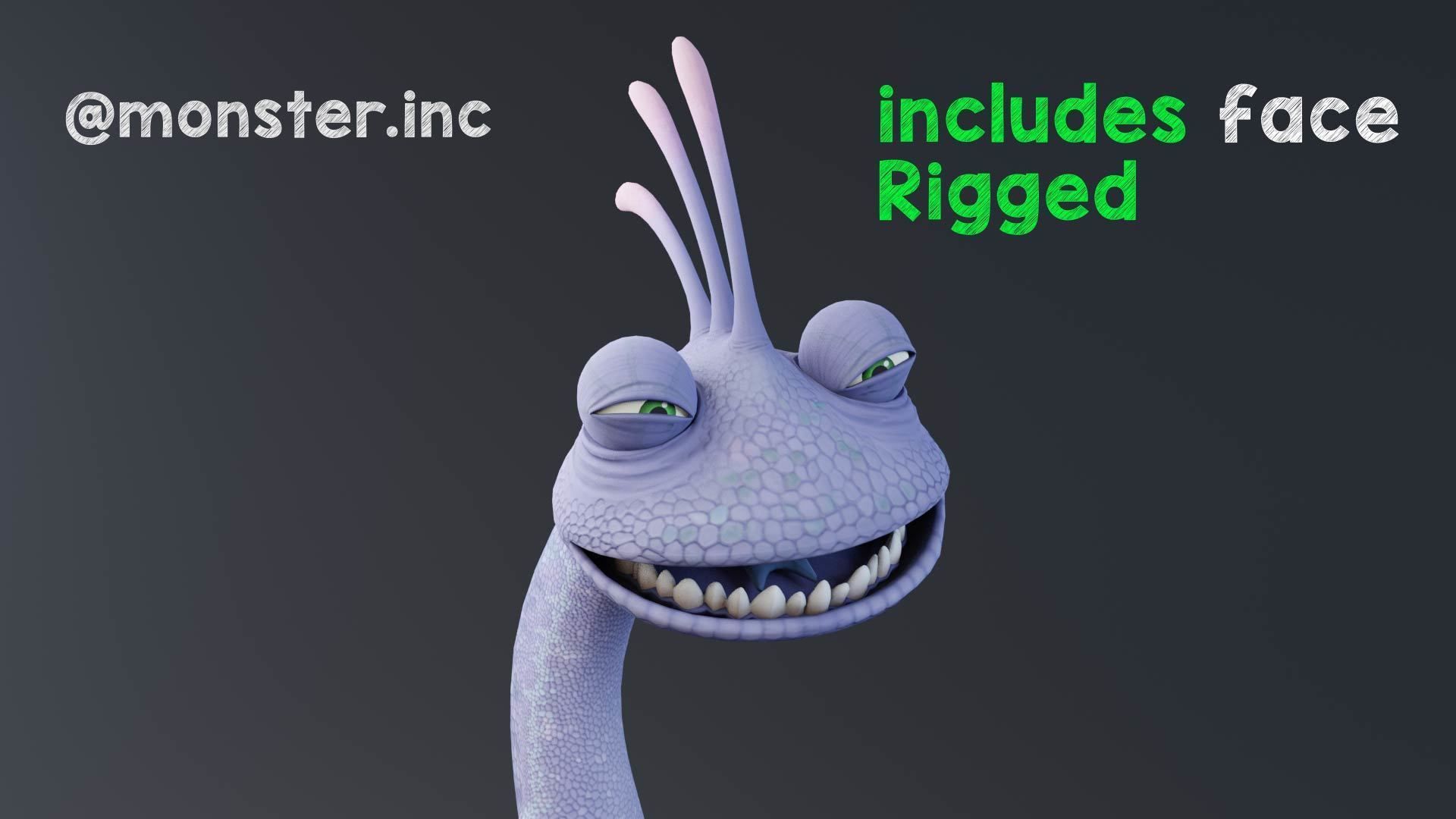 Monster inc - Rendall boggs rigged 3D model_3