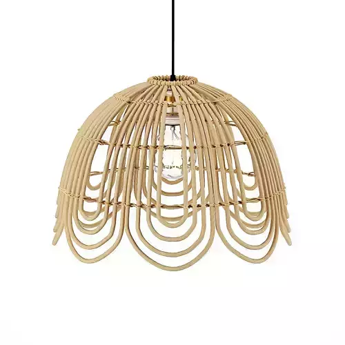Rattan pendant light flower shape