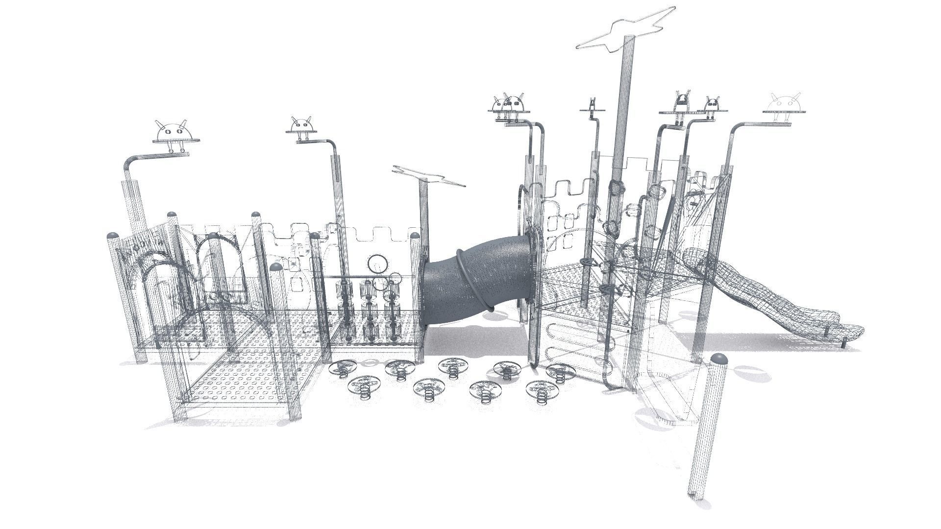 Kids Playground Low-poly 3D model_13