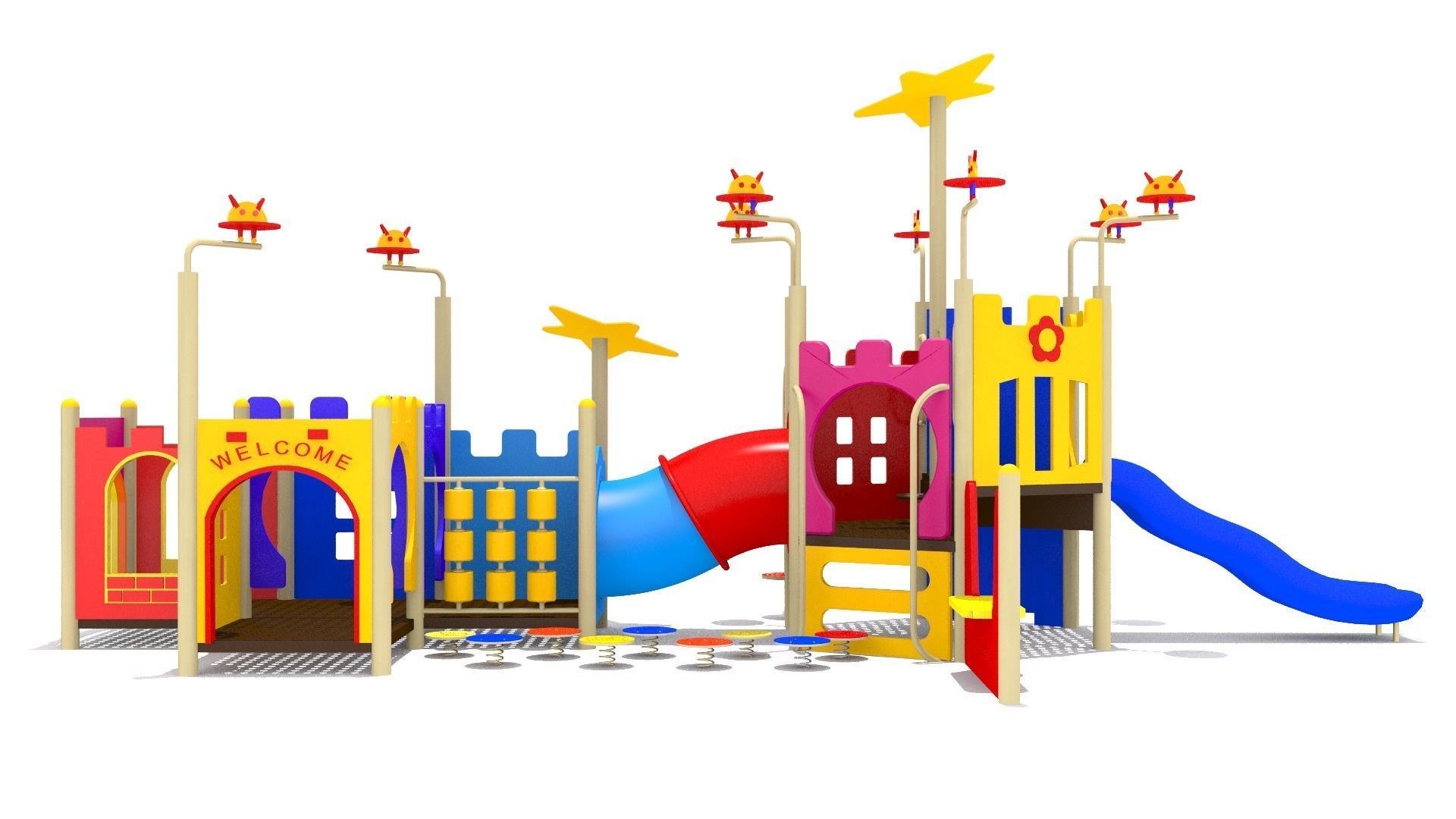Kids Playground Low-poly 3D model_4