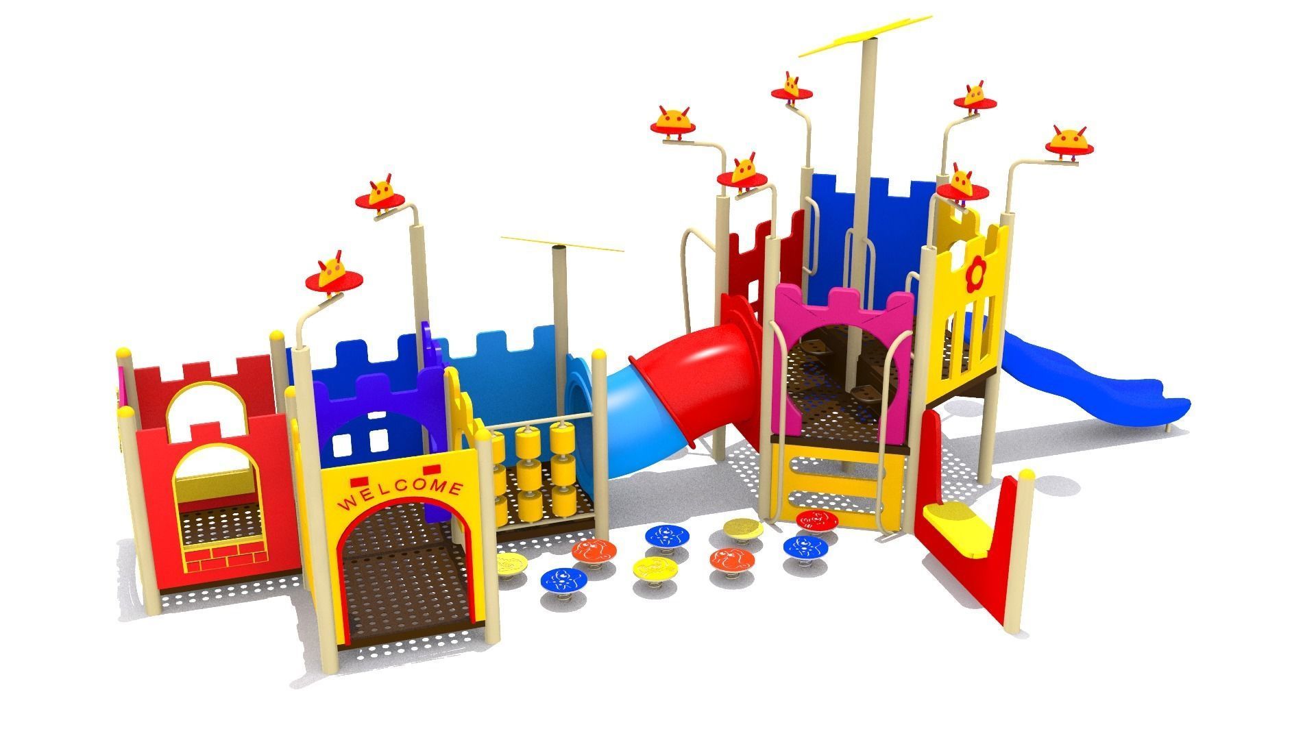 Kids Playground Low-poly 3D model_2
