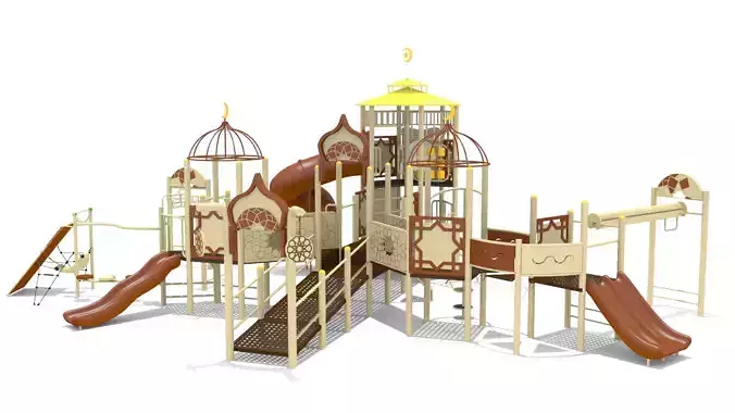 Islamic Mosque Playground Low-poly 3D model