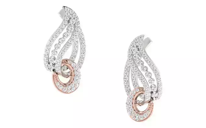 Women Earrings 3dm stl render detail