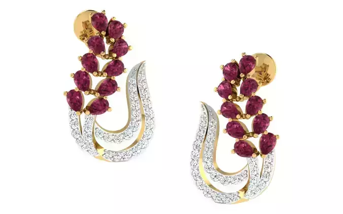 Women Earrings 3dm stl render detail