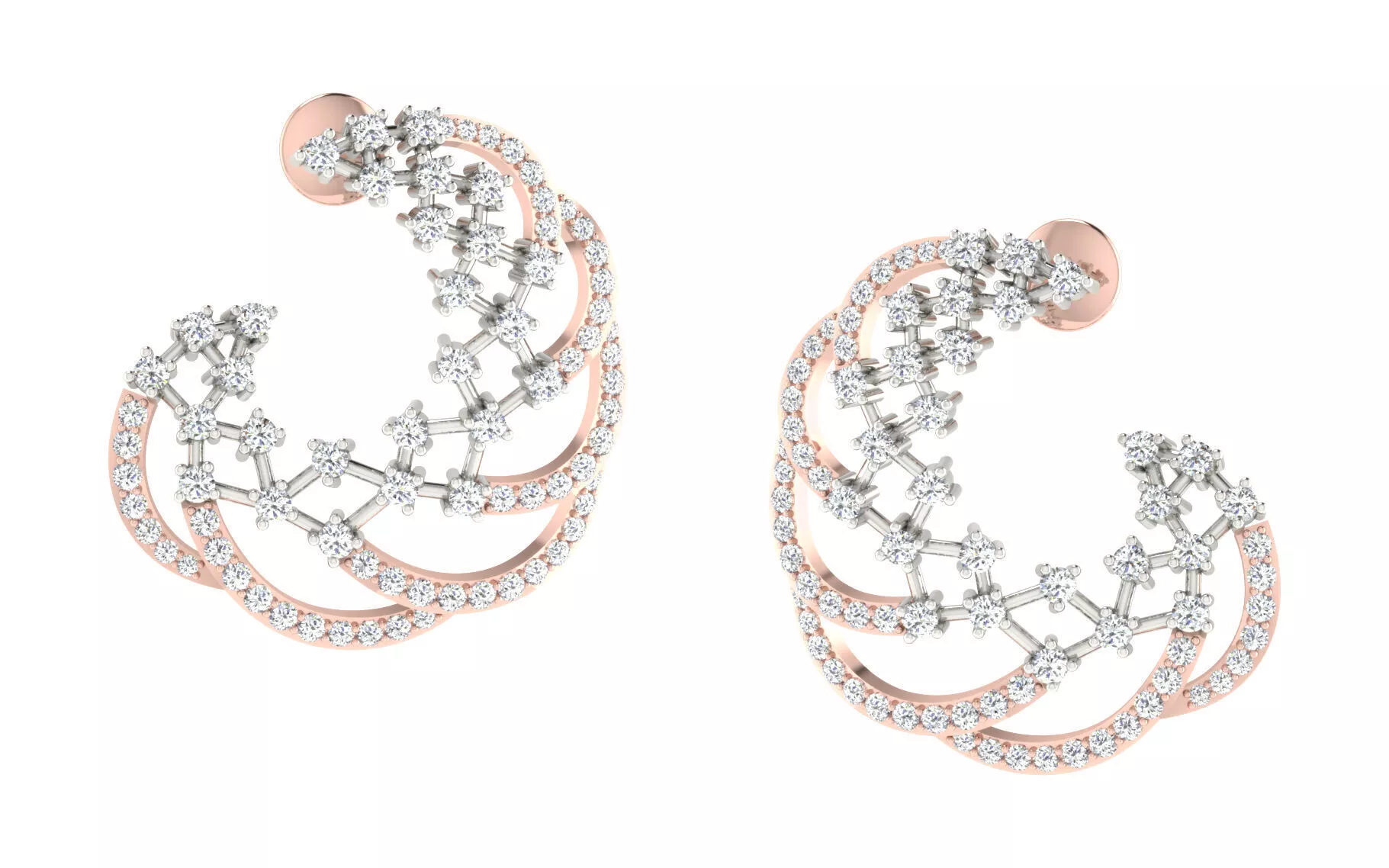 Women Earrings 3dm render detail 3D print model
