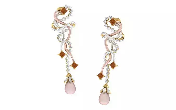 Women Earrings 3dm render detail