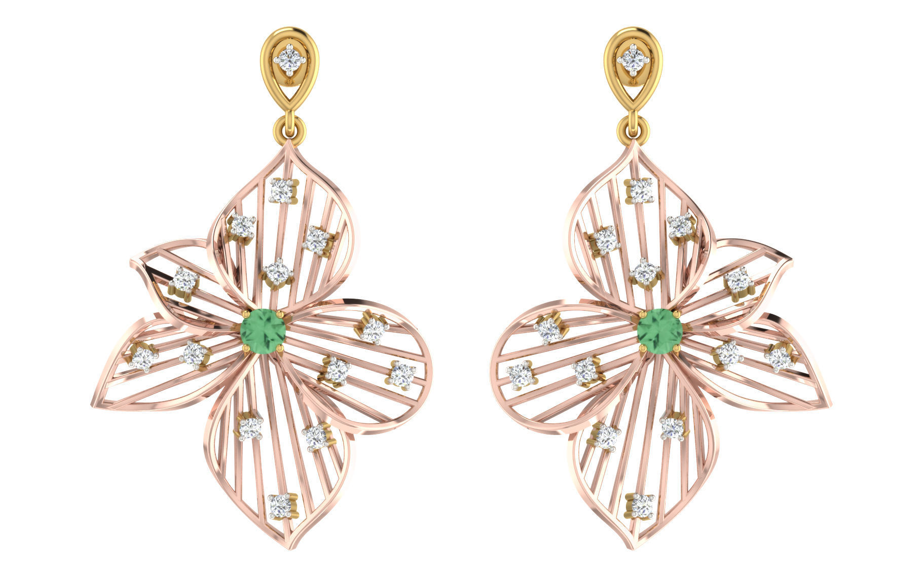 Women Earrings 3dm render detail 3D print model_2