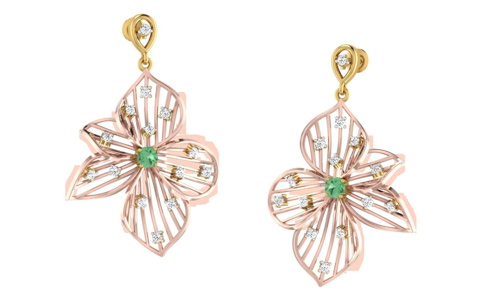 Women Earrings 3dm render detail 3D print model_1