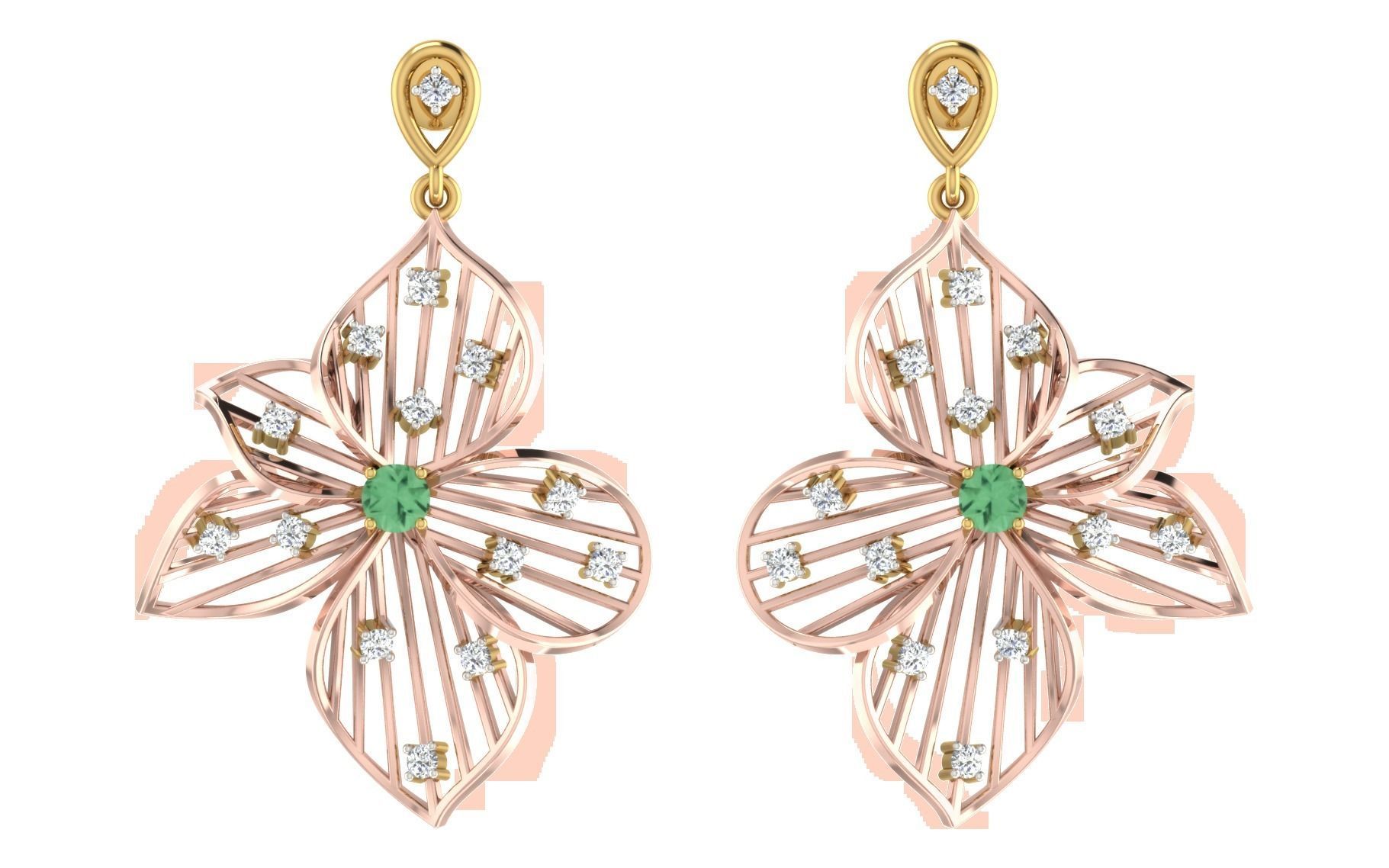 Women Earrings 3dm render detail 3D print model_3