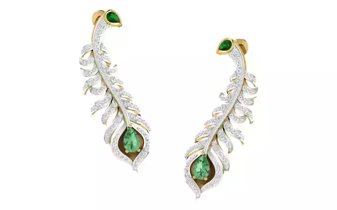 Women Earrings 3dm render detail