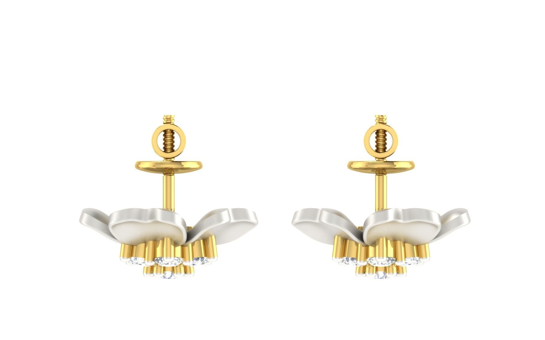 Women Earrings 3dm stl render detail 3D print model_8