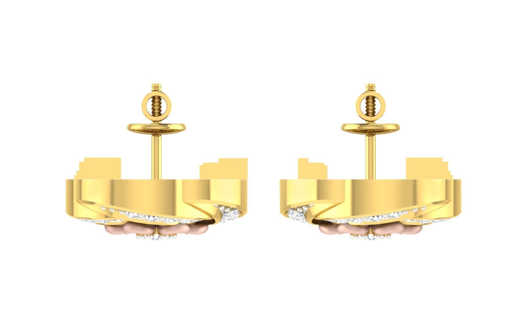 Women Earrings 3dm stl render detail 3D print model_8