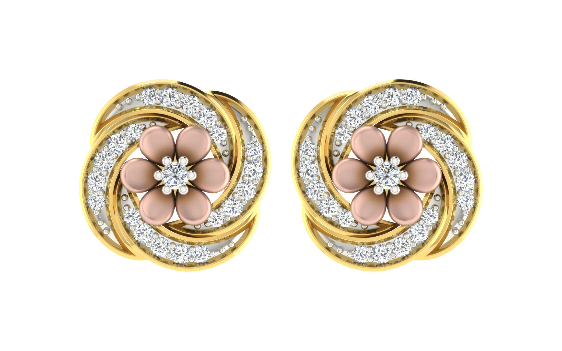 Women Earrings 3dm stl render detail 3D print model_2