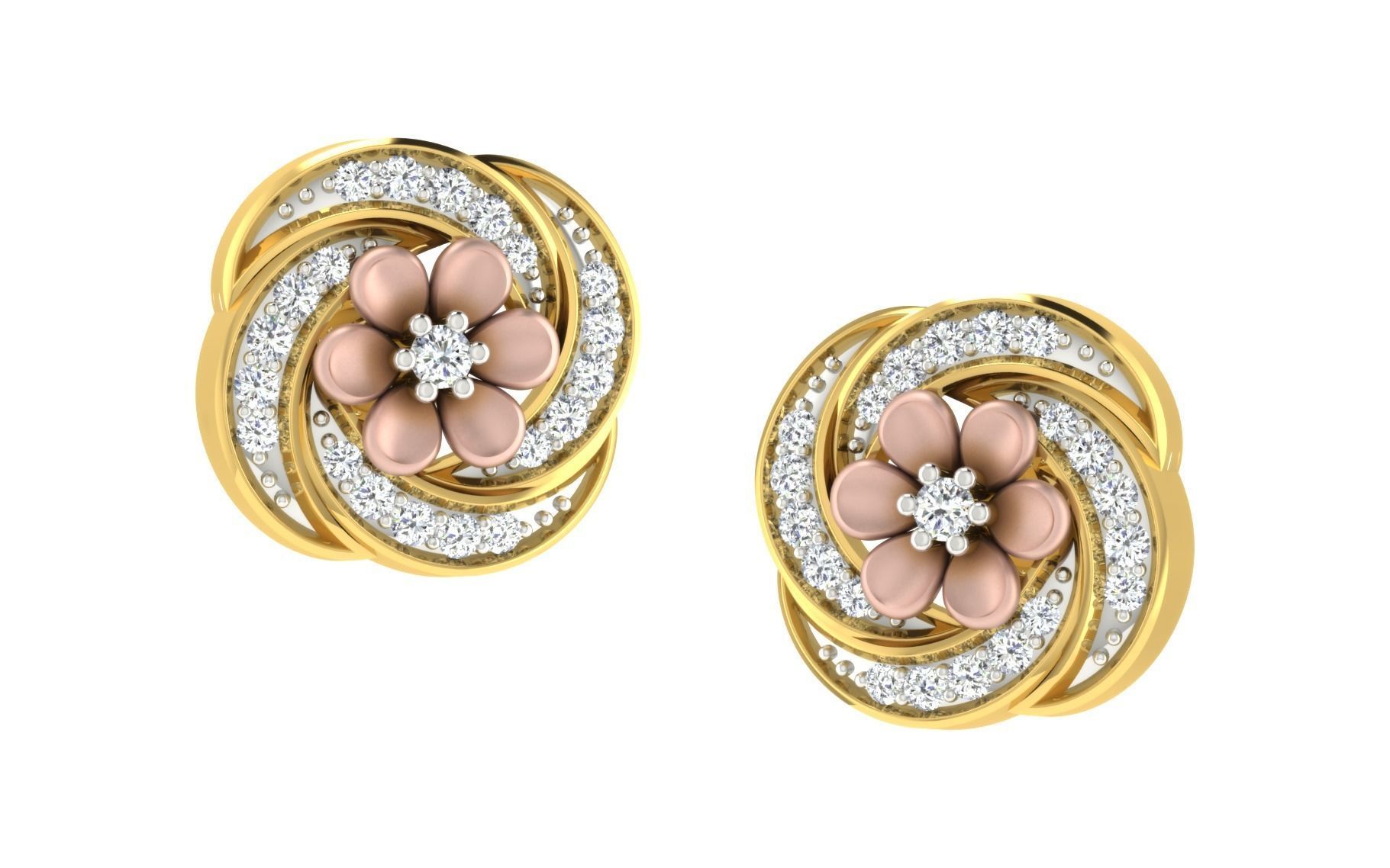 Women Earrings 3dm stl render detail 3D print model_1