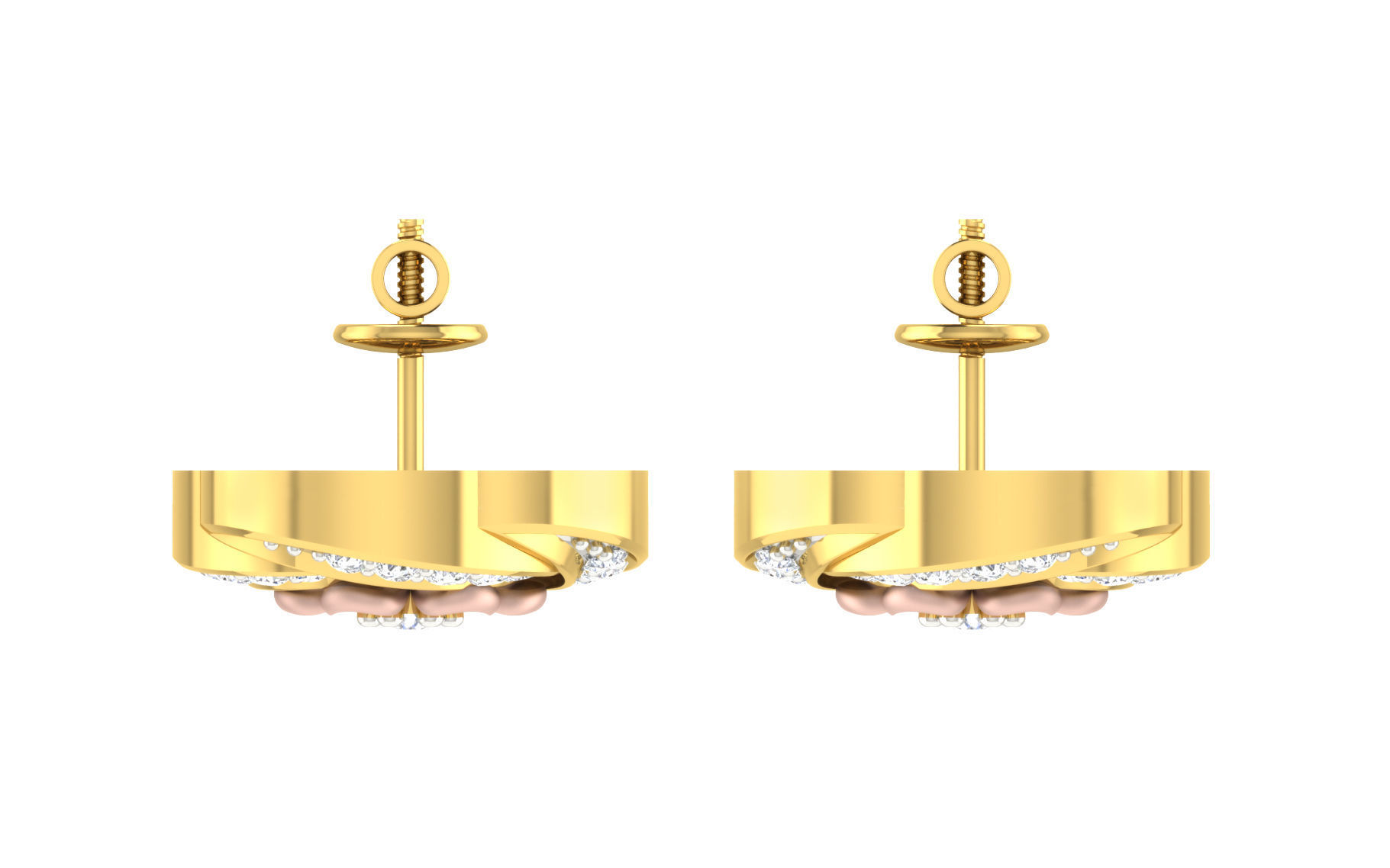 Women Earrings 3dm stl render detail 3D print model_7