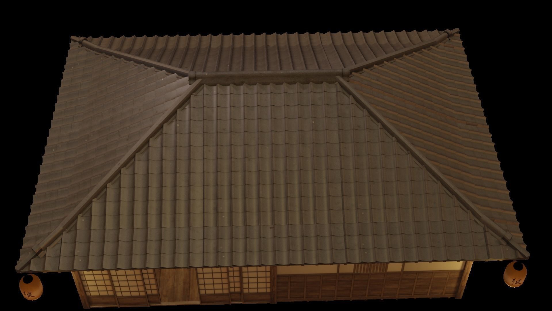 Japanese House 3d with Interior Low-poly 3D model_5