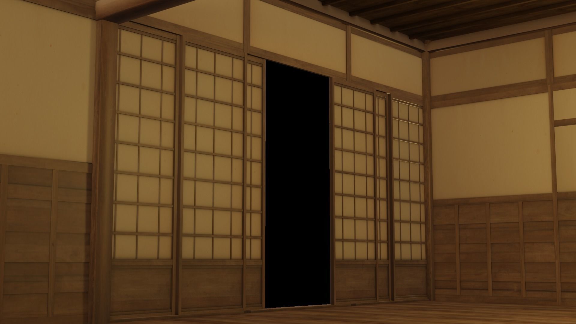 Japanese House 3d with Interior Low-poly 3D model_2