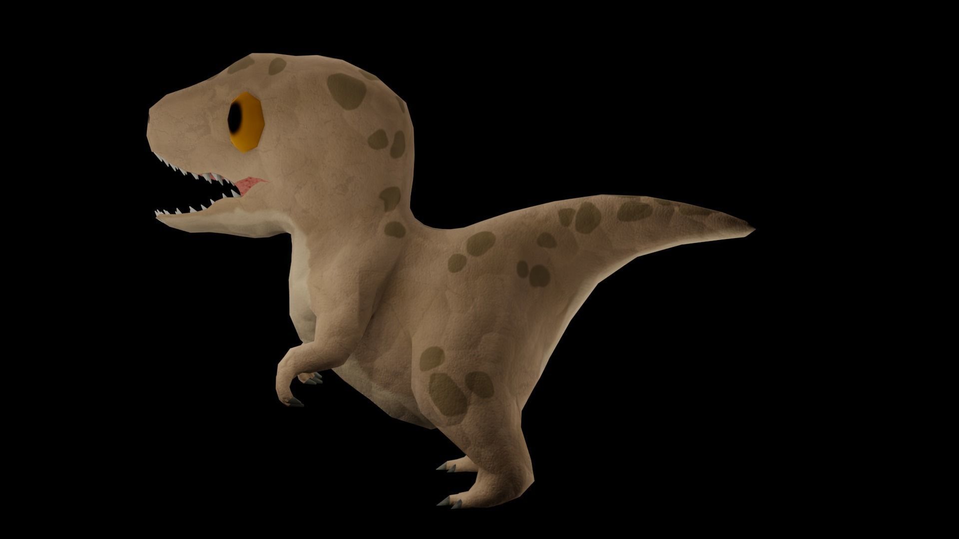 Dinosaur cute Low-poly 3D model_1