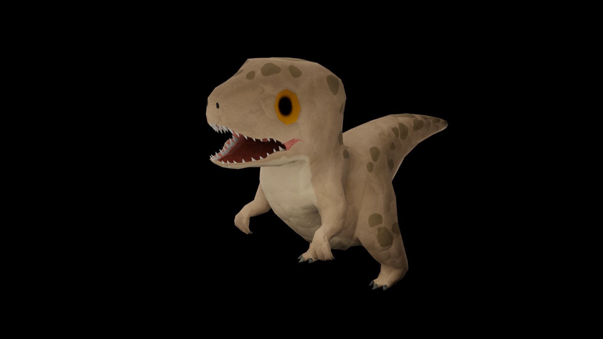 Dinosaur cute Low-poly 3D model_2