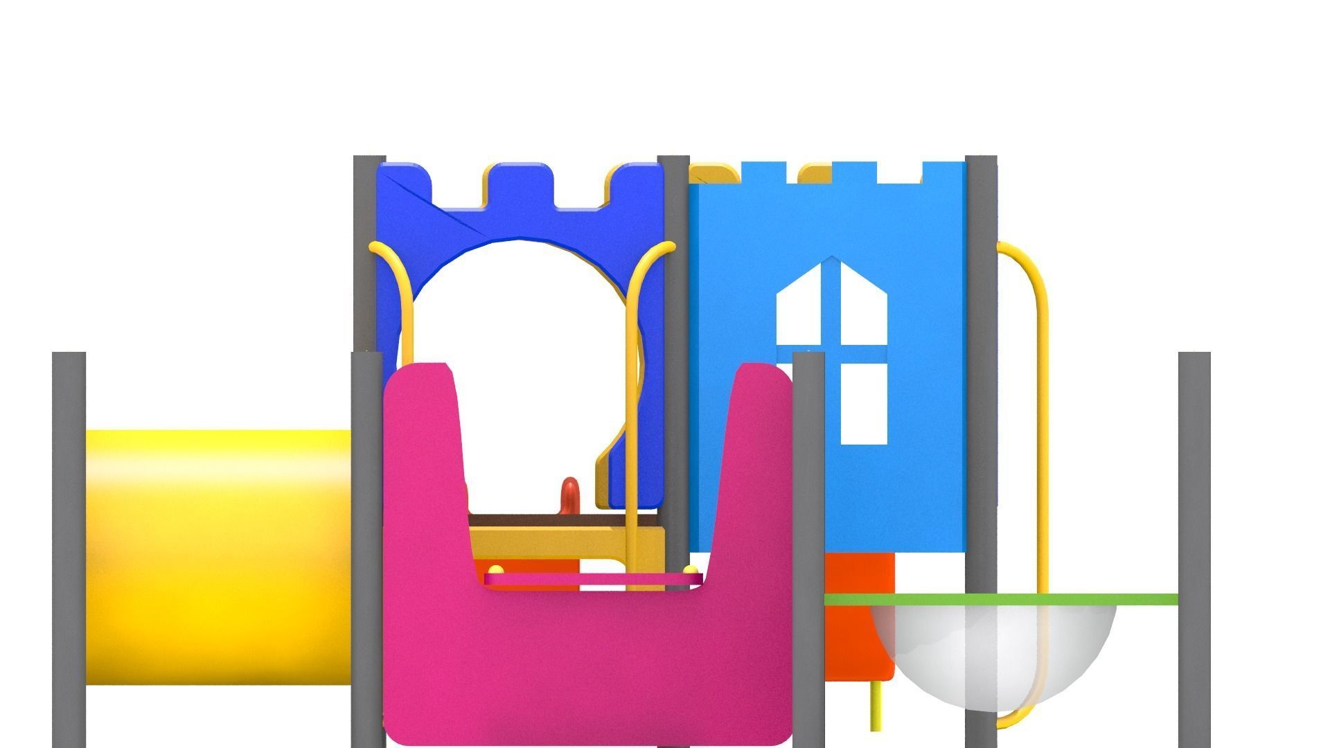 Mini Playground Low-poly 3D model_7