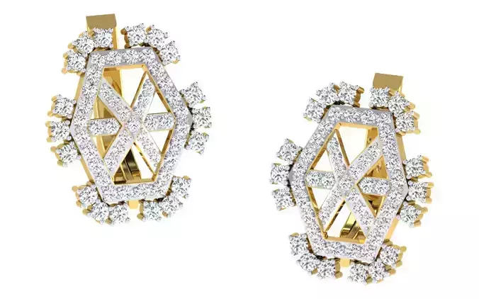 Women Earrings 3dm render detail