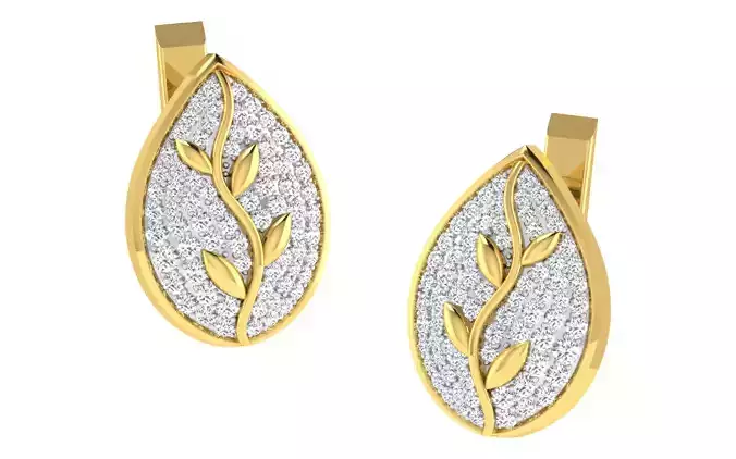 Women Earrings 3dm render detail