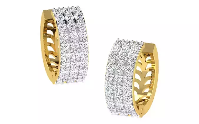 Women Earrings 3dm render detail