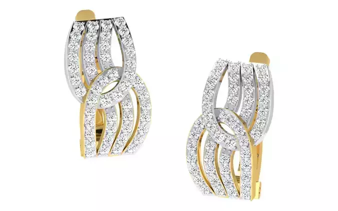 Women Earrings 3dm render detail