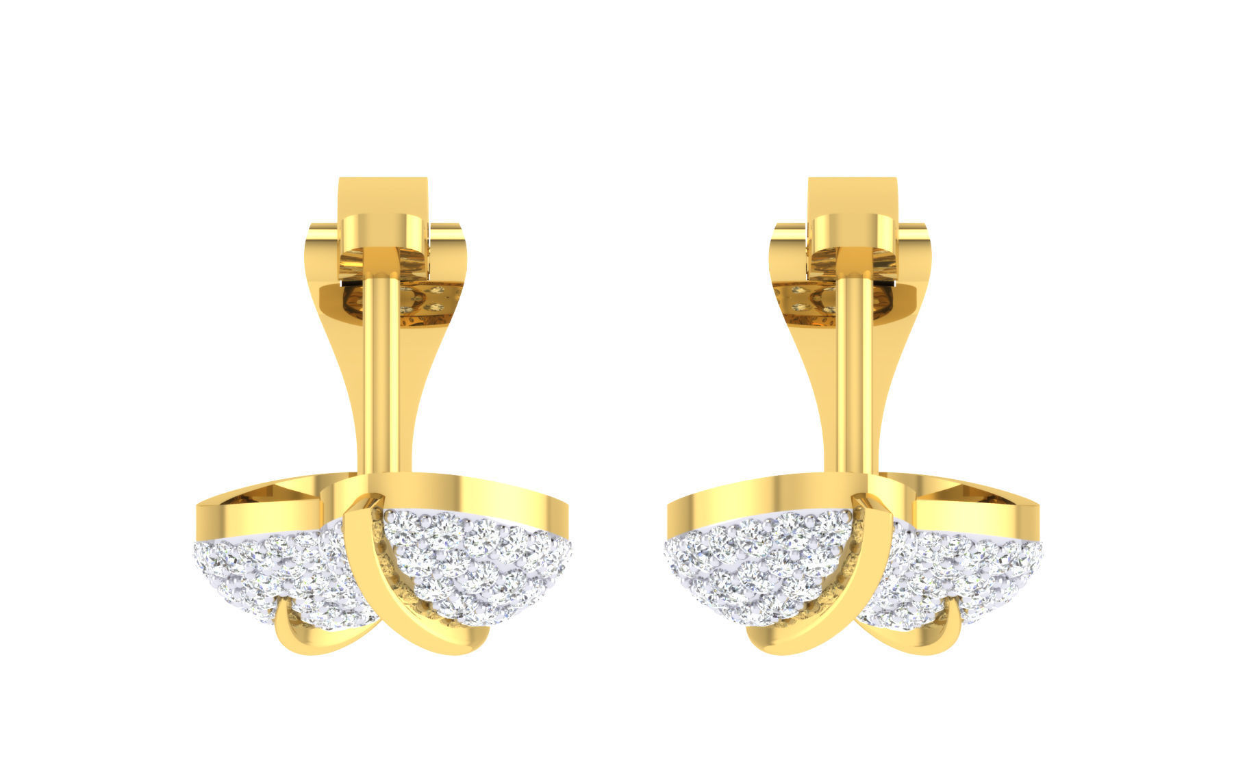 Women Earrings 3dm render detail 3D print model_7
