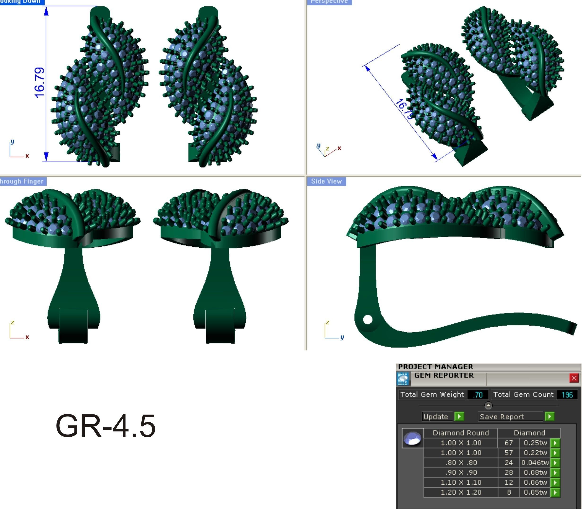 Women Earrings 3dm render detail 3D print model_3