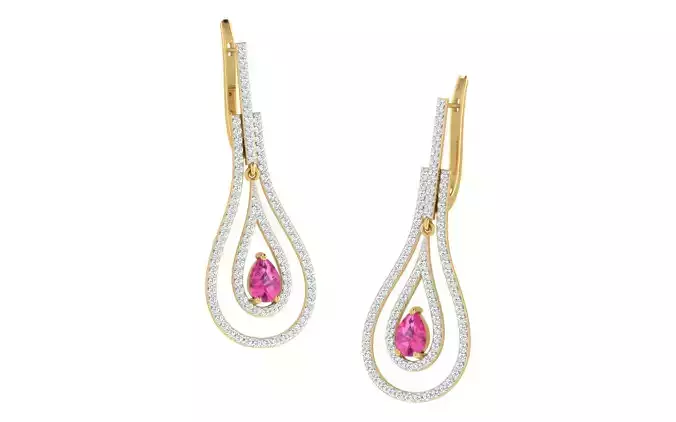 Women Earrings 3dm render detail