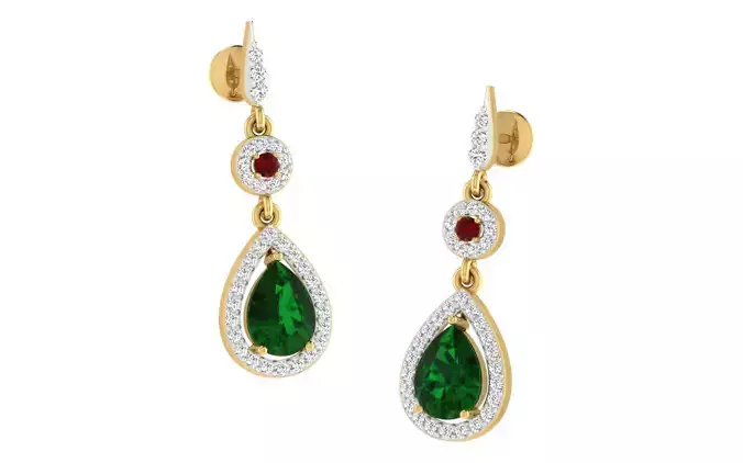 Women Earrings 3dm render detail