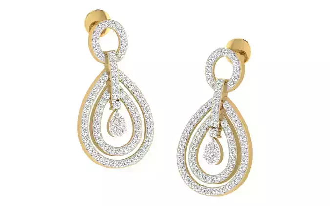 Women Earrings 3dm stl render detail