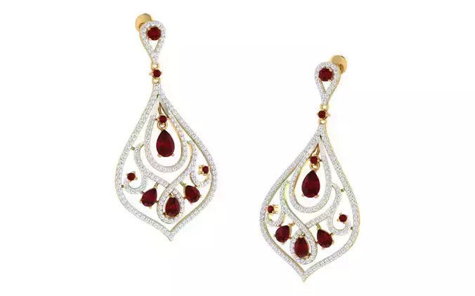 Women Earrings 3dm stl render detail