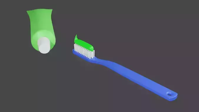 A Cartoon Toothbrush and A Cartoon Paste Tube