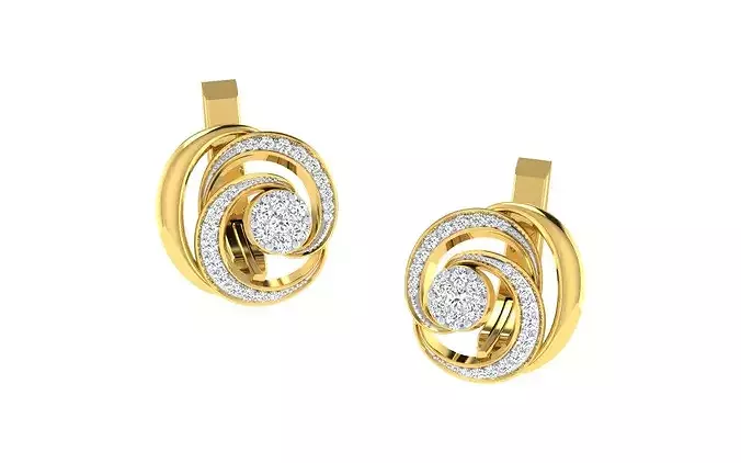Women Earrings 3dm render detail