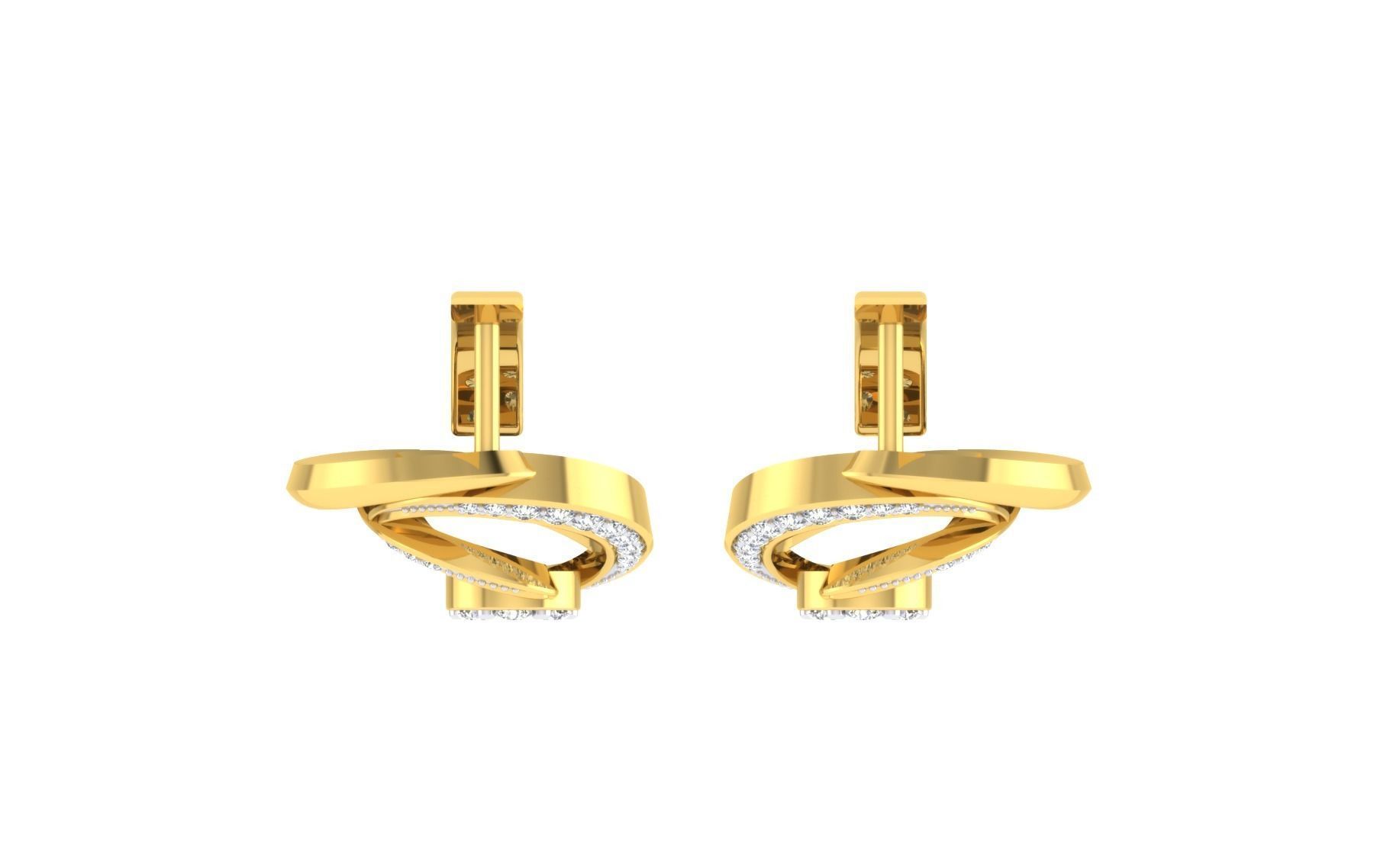 Women Earrings 3dm render detail 3D print model_8