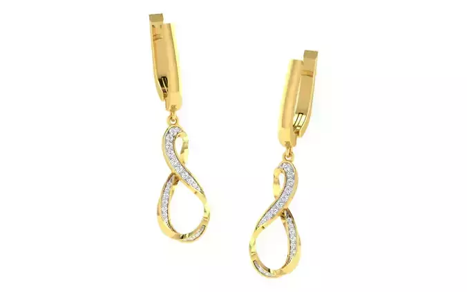 Women Earrings 3dm render detail