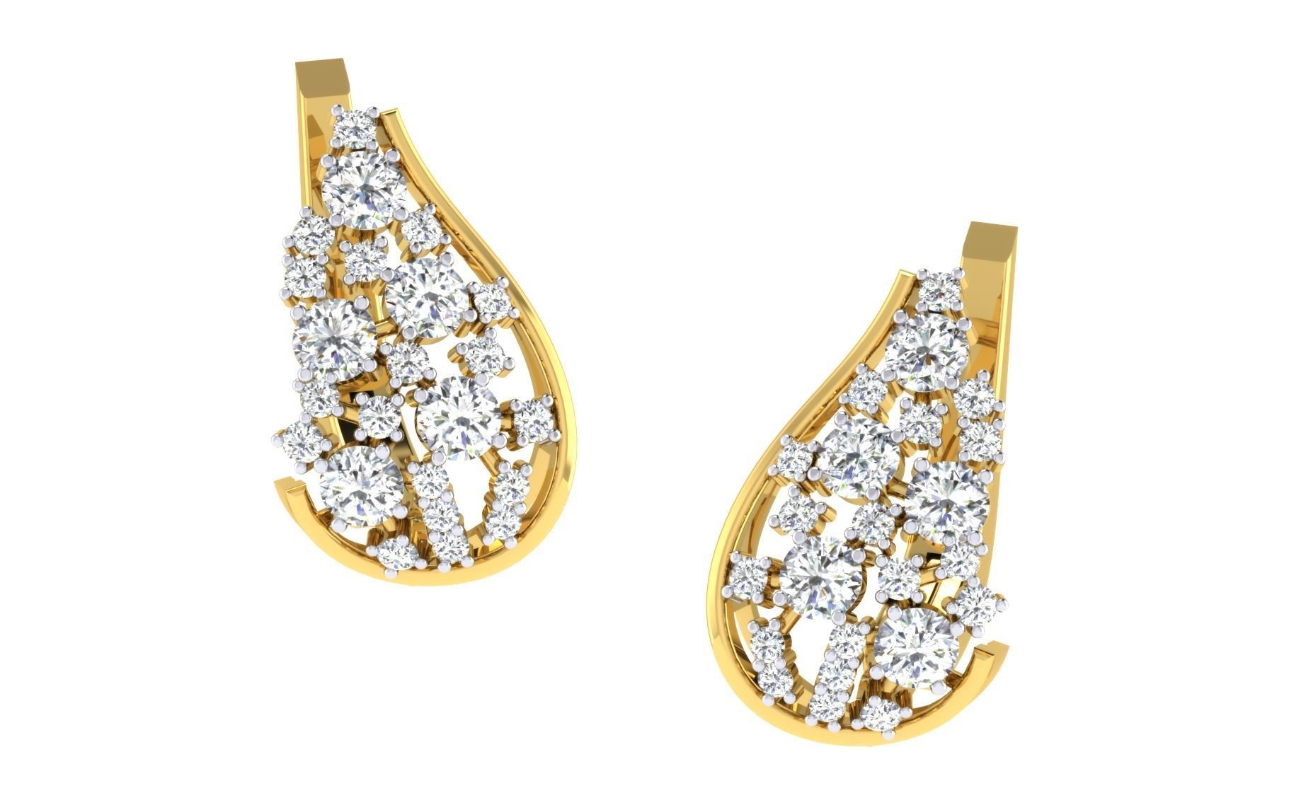 Women Earrings 3dm render detail 3D print model_1