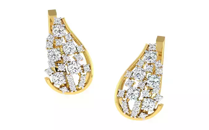 Women Earrings 3dm render detail