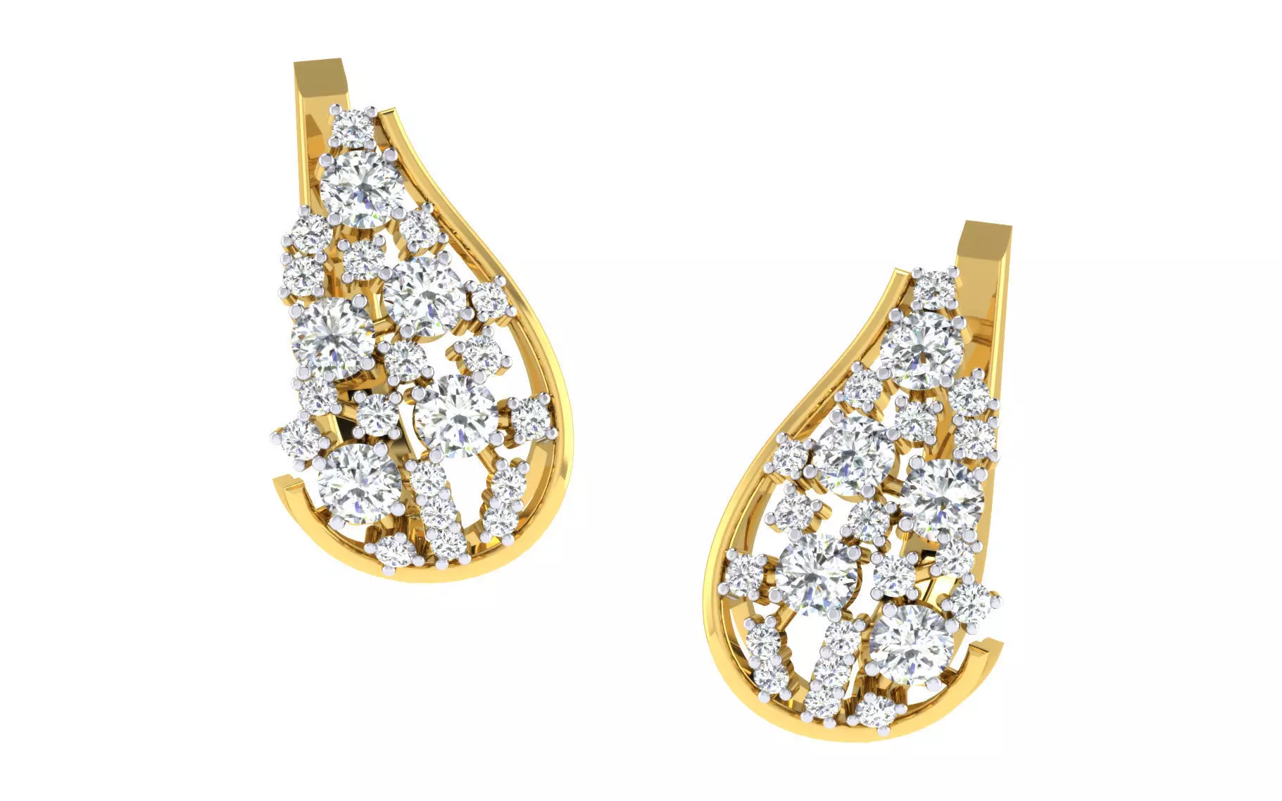 Women Earrings 3dm render detail 3D print model_0