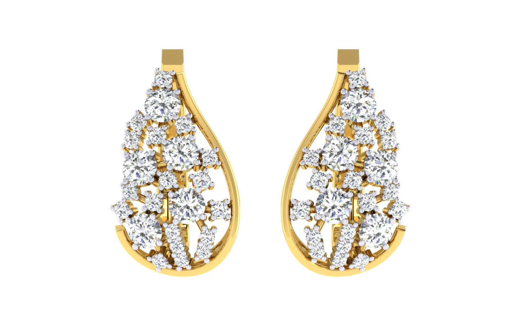 Women Earrings 3dm render detail 3D print model_2