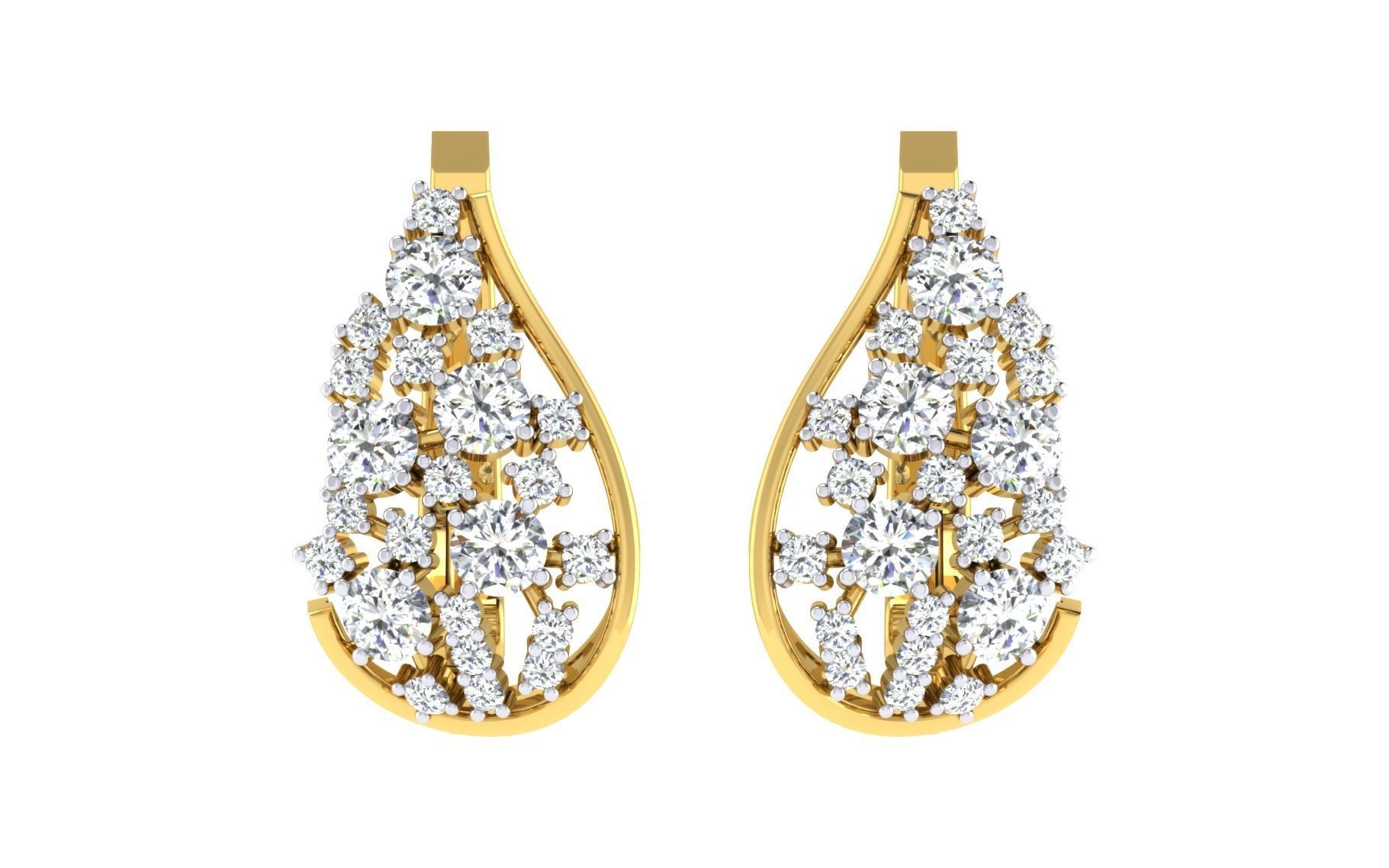 Women Earrings 3dm render detail 3D print model_4